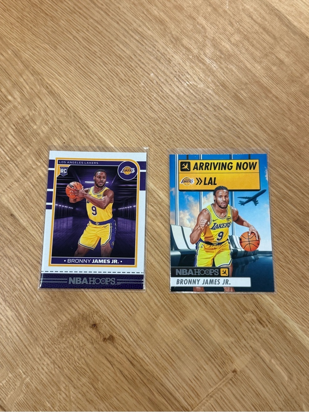 Bronny James Jr. Panini NBA Hoops 2024-25 Base Rookie Lot Of 2 Cards